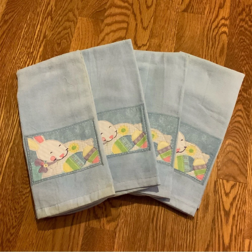 Hand Towels Bunny Blue Set of 4 #ES